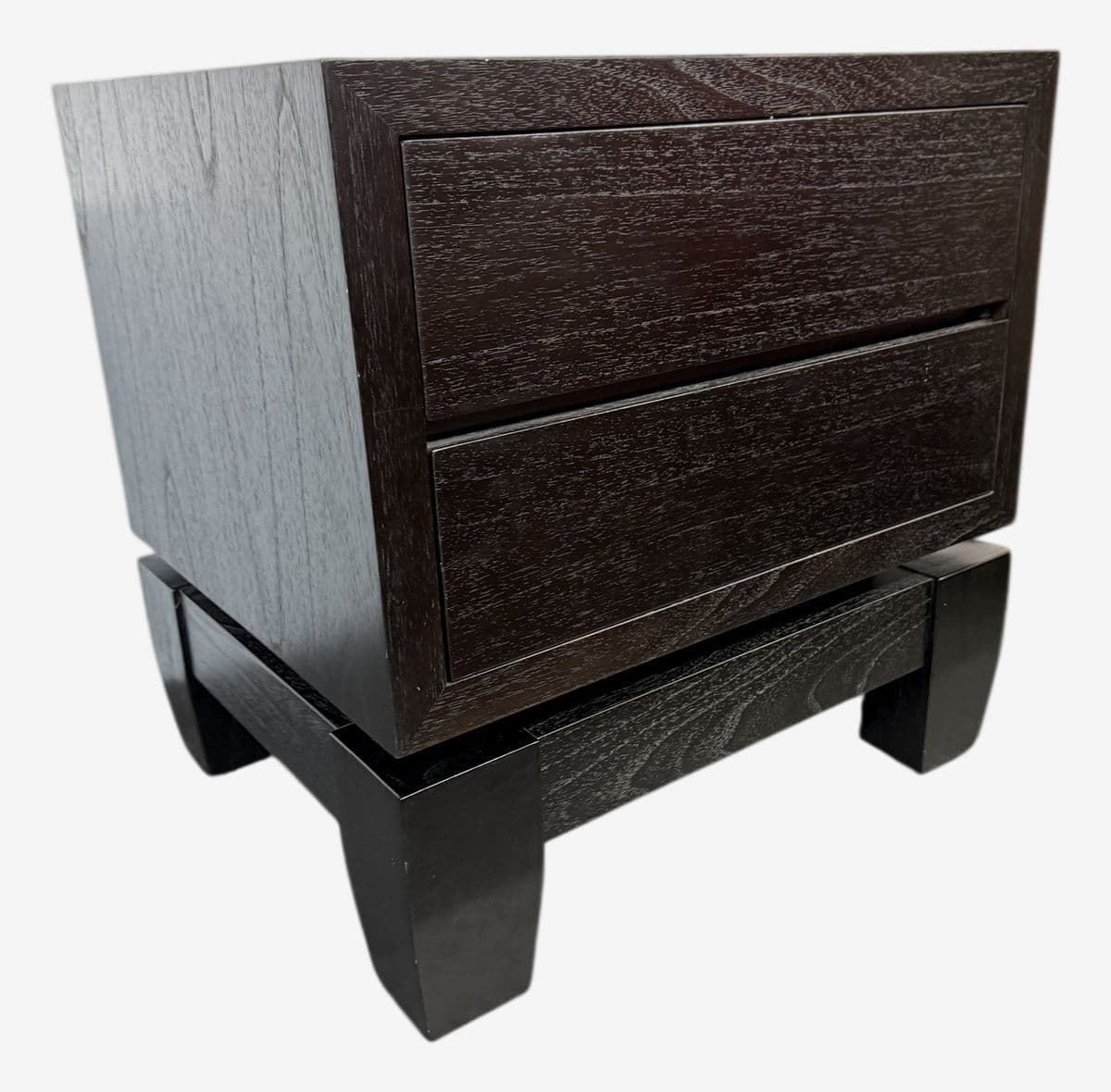Furniturologie Brooklyn Ebony Oak Wood Nightstand - Image 1