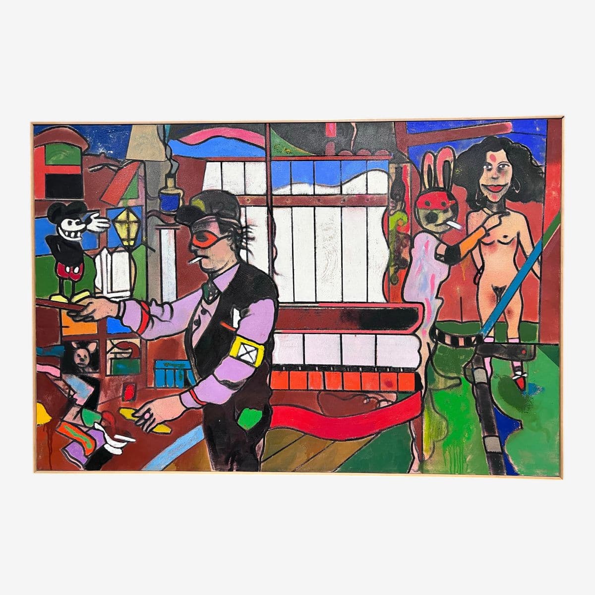 Circa 1993-95 Richard Merkin "The Archivist" Oil on Canvas Art Work, Signed - Image 1