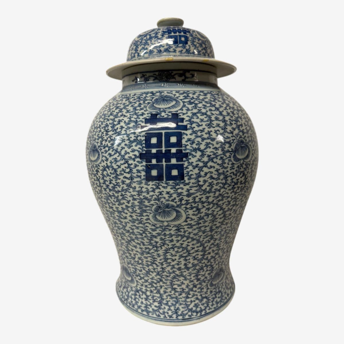 Late 19th Century Chinese Double Happiness Porcelain Ginger Jar - Image 1
