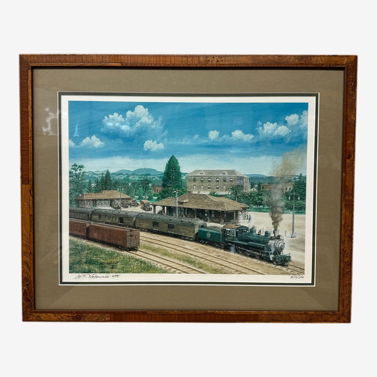 M F Kotowski Santa Rosa Train Yard Print, Framed - Image 1
