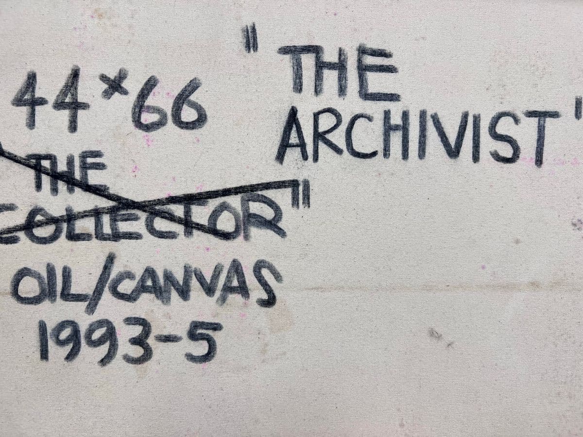 Circa 1993-95 Richard Merkin "The Archivist" Oil on Canvas Art Work, Signed - Thumbnail 13