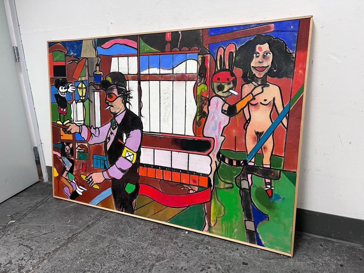 Circa 1993-95 Richard Merkin "The Archivist" Oil on Canvas Art Work, Signed - Thumbnail 3