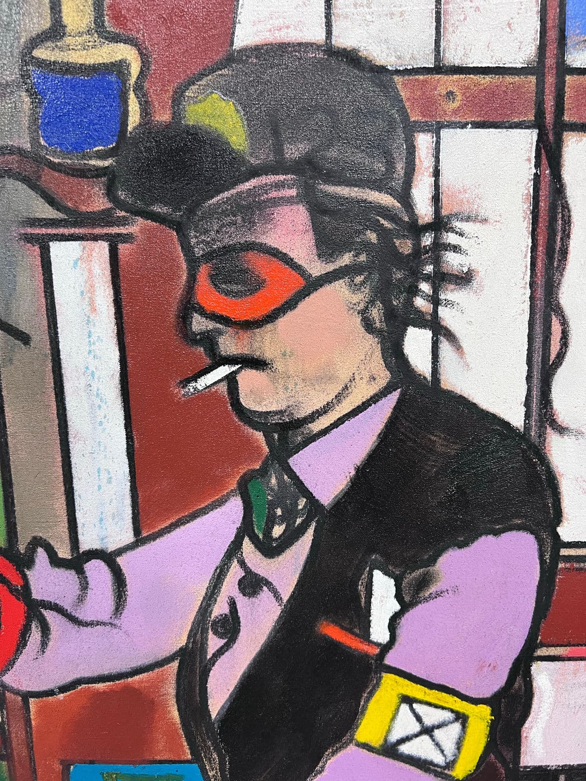 Circa 1993-95 Richard Merkin "The Archivist" Oil on Canvas Art Work, Signed - Thumbnail 5