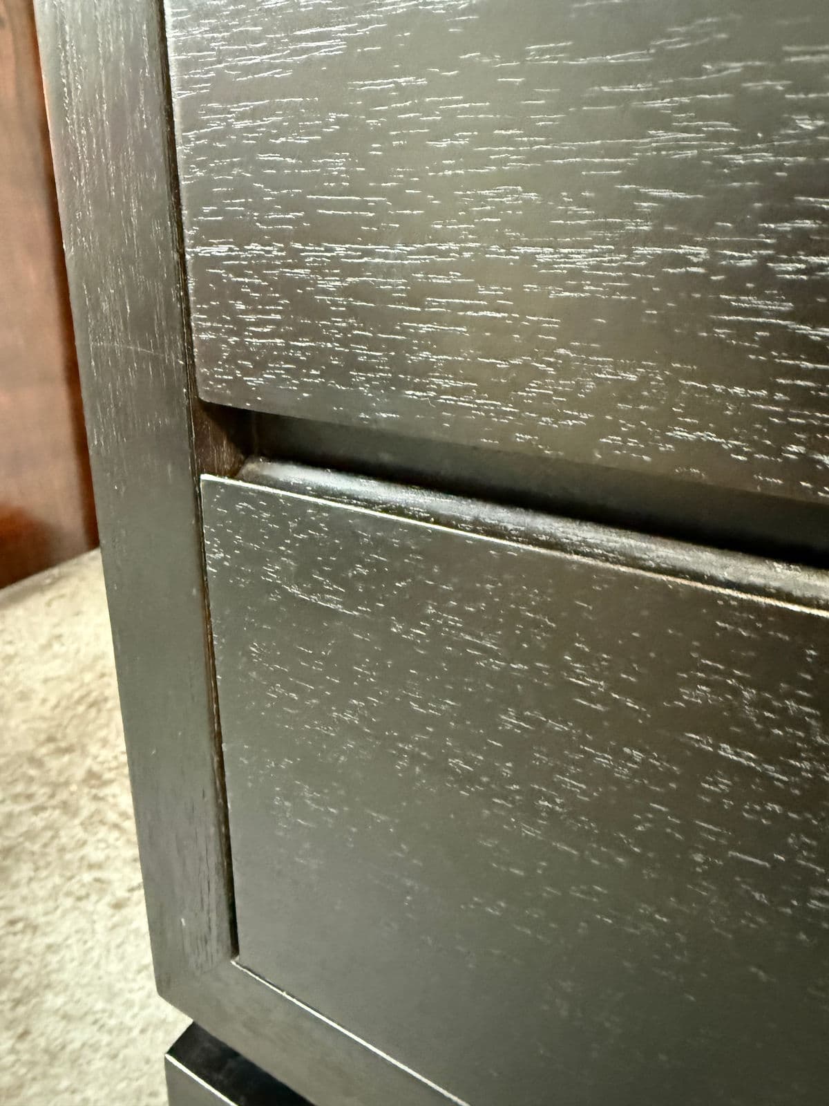 Furniturologie Brooklyn Ebony Oak Wood Nightstand - Thumbnail 10