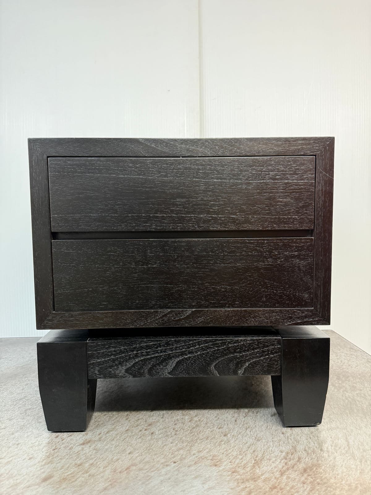 Furniturologie Brooklyn Ebony Oak Wood Nightstand - Thumbnail 3