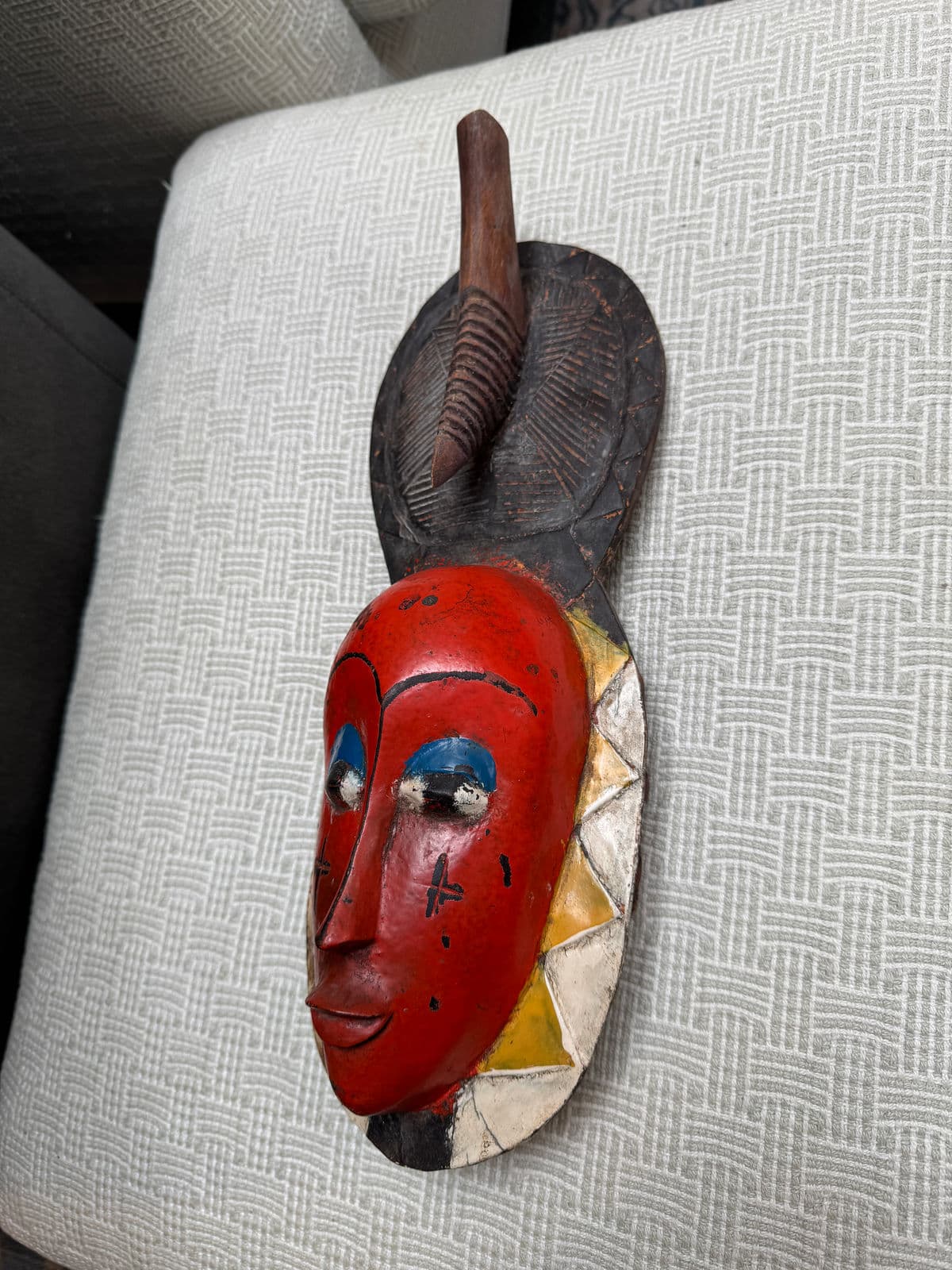 Côte d'Ivoire Guro Tribe Bird Crest Mask - Thumbnail 4