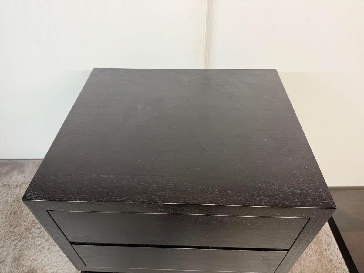 Furniturologie Brooklyn Ebony Oak Wood Nightstand - Thumbnail 7