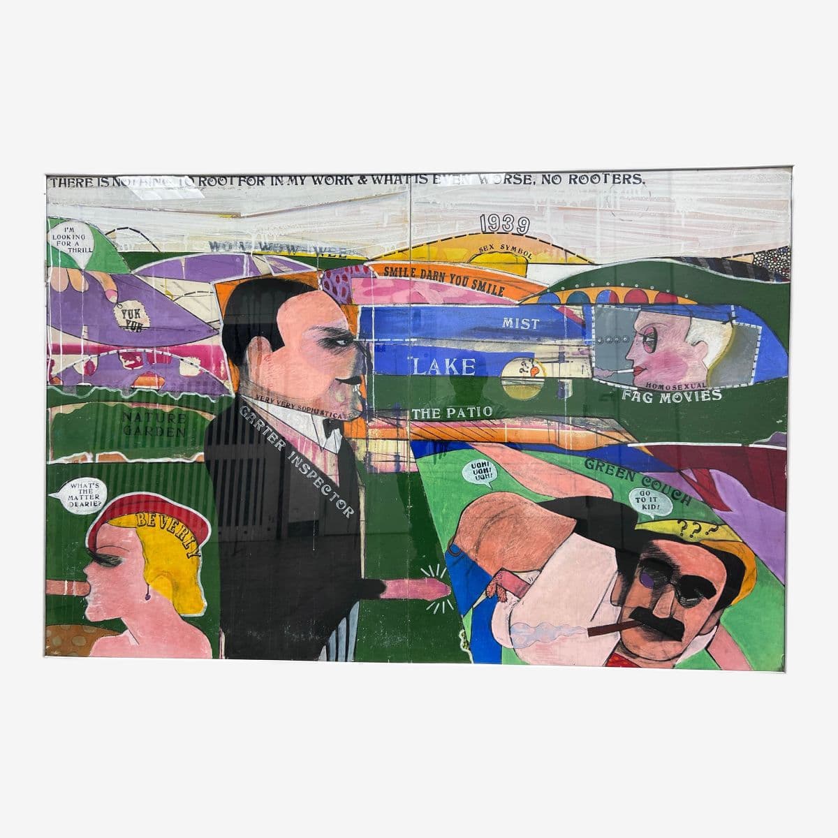 Richard Merkin "An Evening With Adolphe Menjou" Mixed Media Art Work, Framed - Image 1