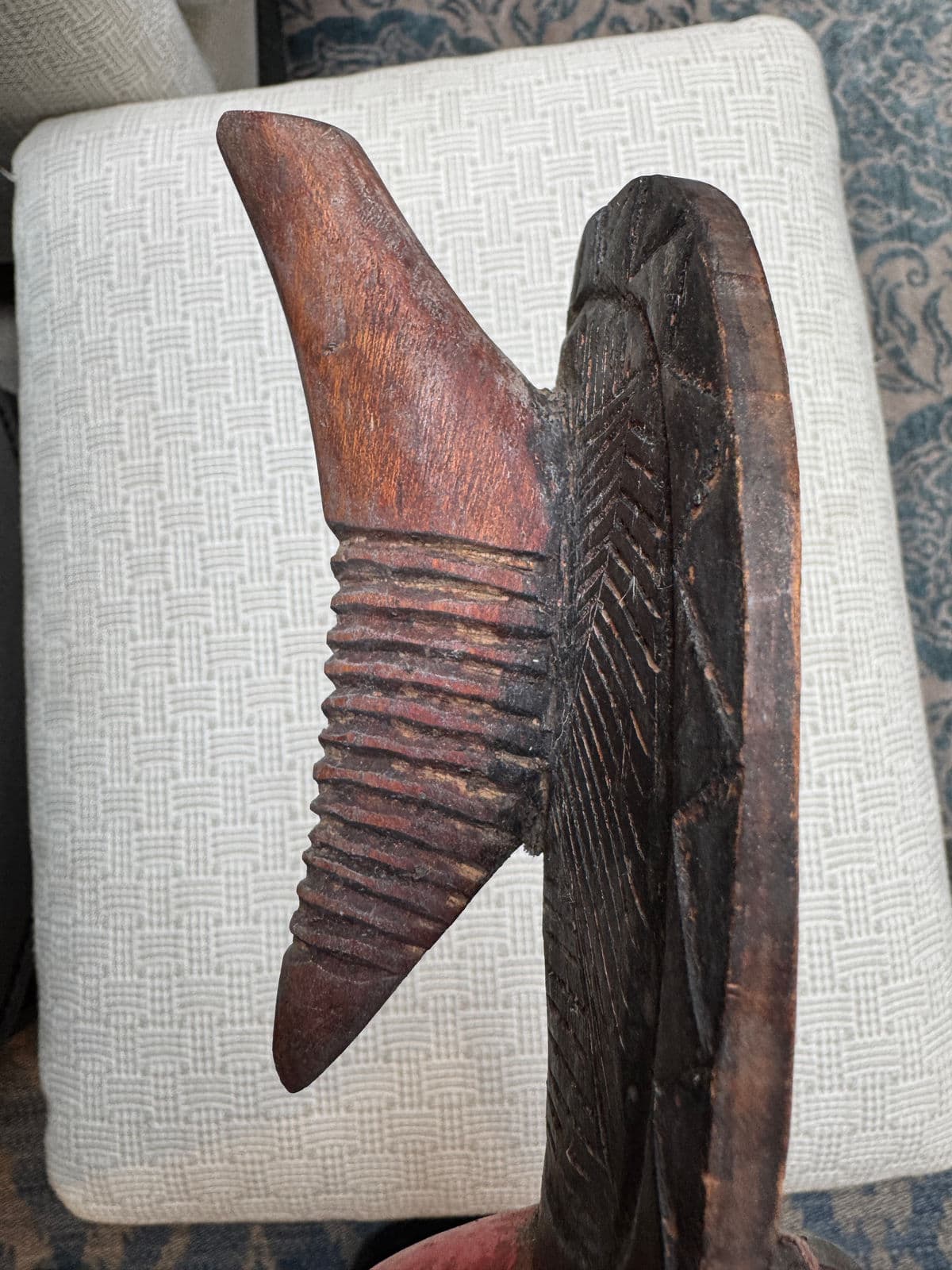 Côte d'Ivoire Guro Tribe Bird Crest Mask - Thumbnail 7