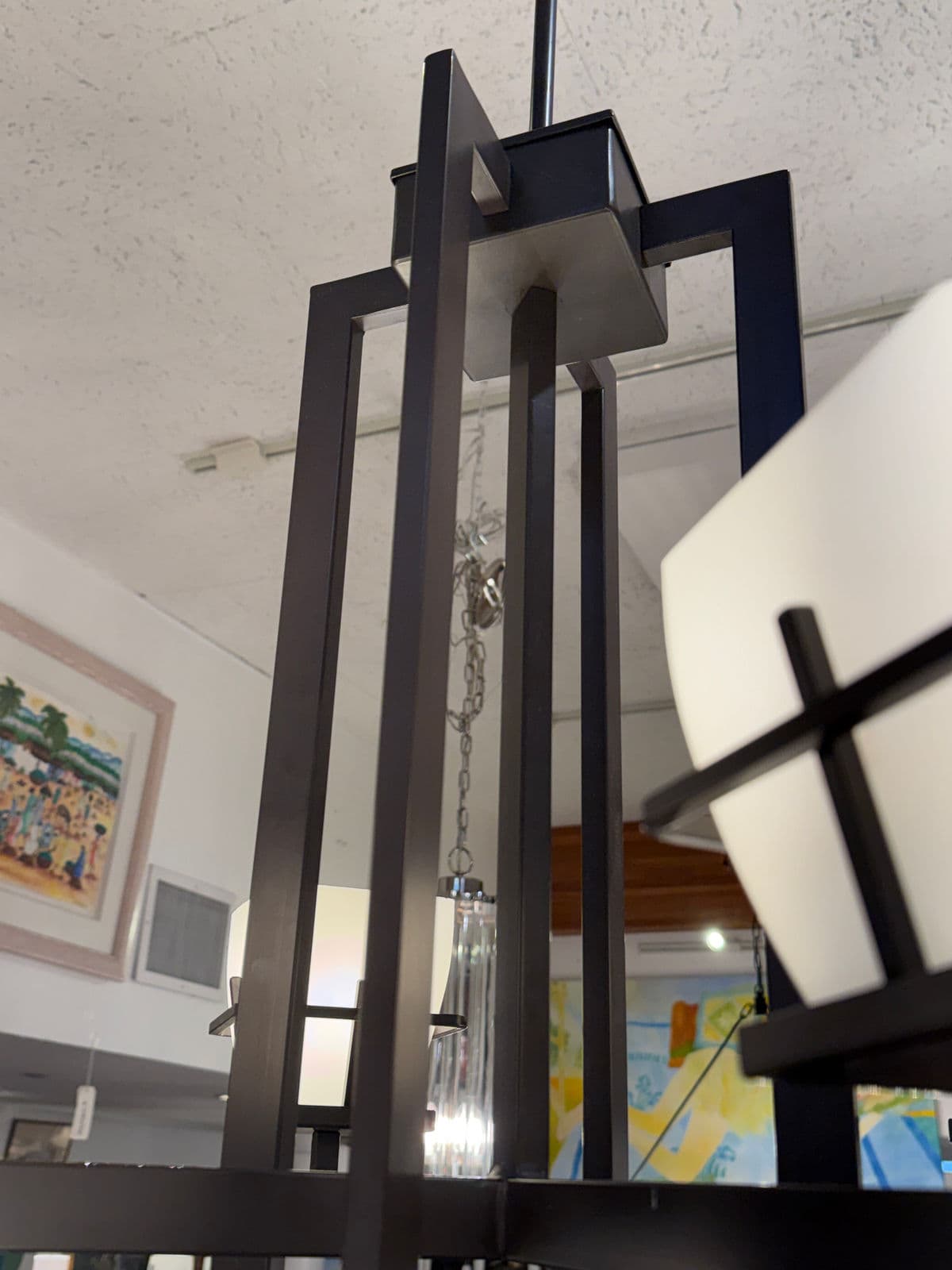 Contemporary Bronze + Glass Chandelier - Thumbnail 11