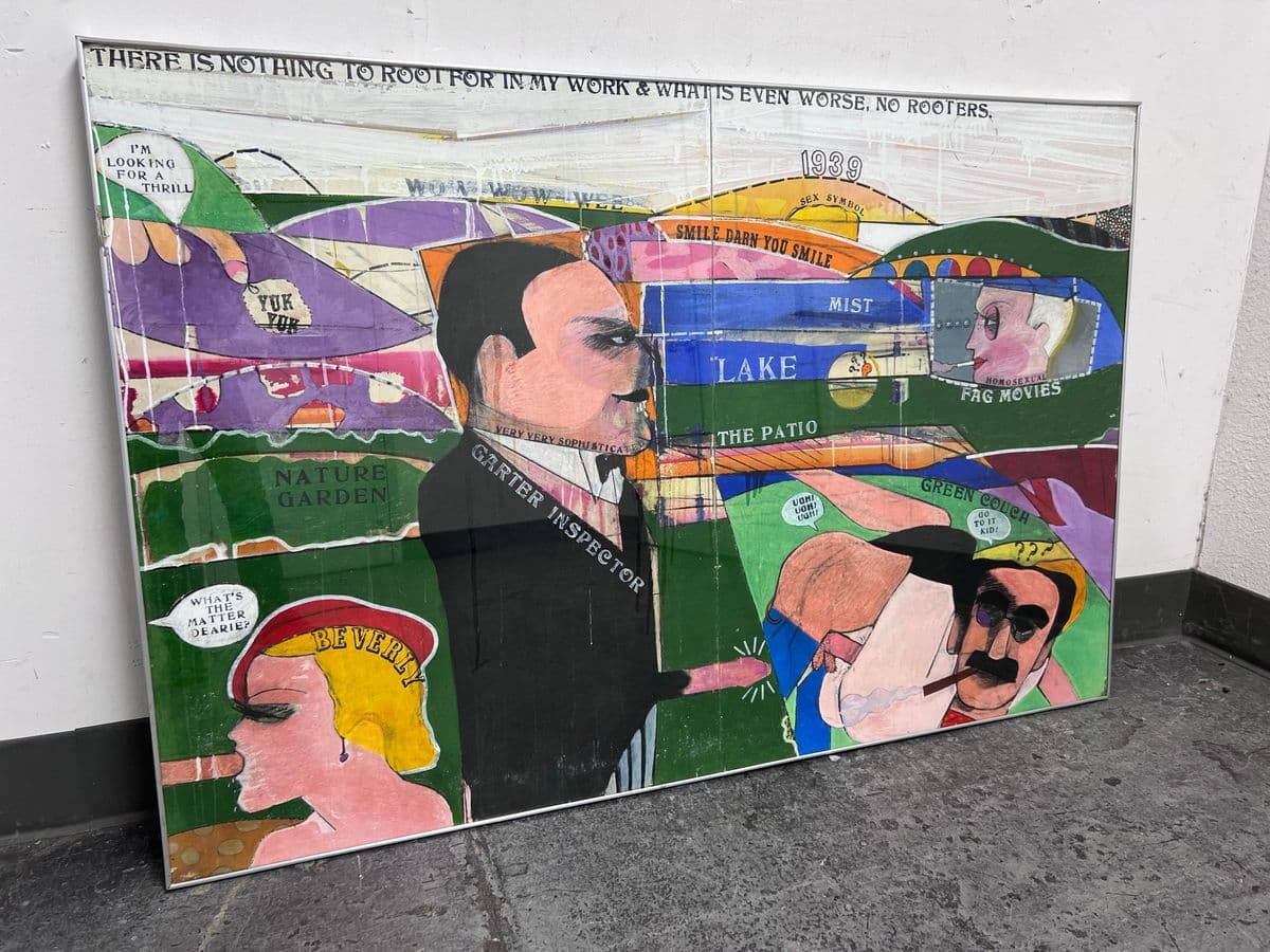 Richard Merkin "An Evening With Adolphe Menjou" Mixed Media Art Work, Framed - Thumbnail 4