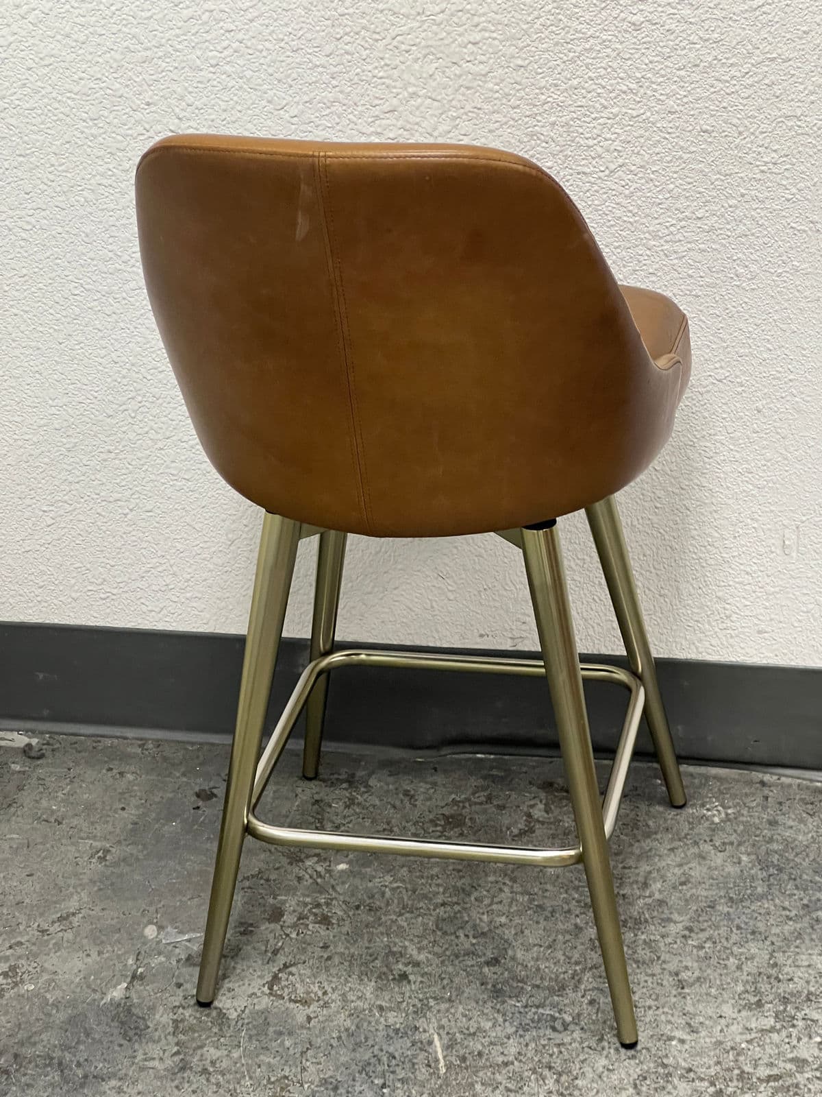 West Elm Mid Century Leather Swivel Counter Stool - Thumbnail 11