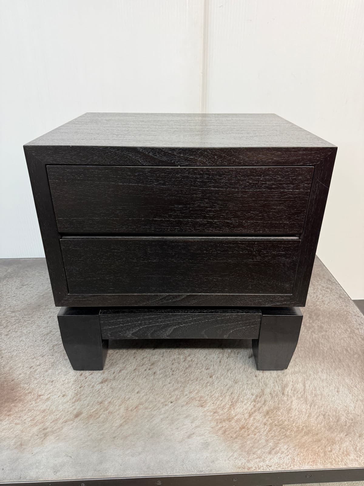 Furniturologie Brooklyn Ebony Oak Wood Nightstand - Thumbnail 4