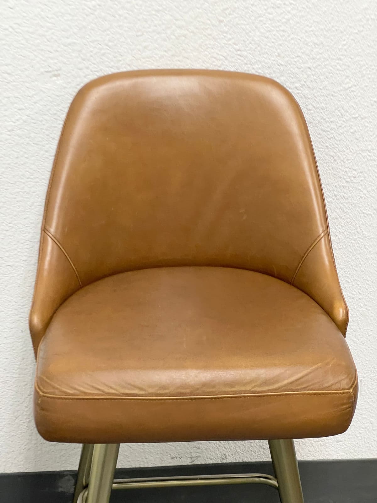 West Elm Mid Century Leather Swivel Counter Stool - Thumbnail 7