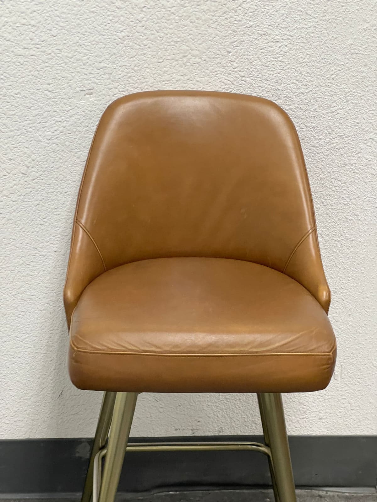 West Elm Mid Century Leather Swivel Counter Stool - Thumbnail 8