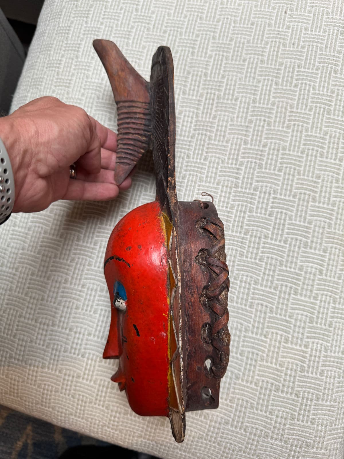 Côte d'Ivoire Guro Tribe Bird Crest Mask - Thumbnail 8