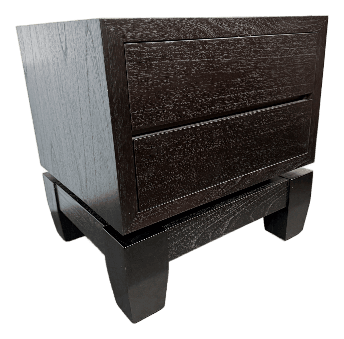 Furniturologie Brooklyn Ebony Oak Wood Nightstand - Thumbnail 2