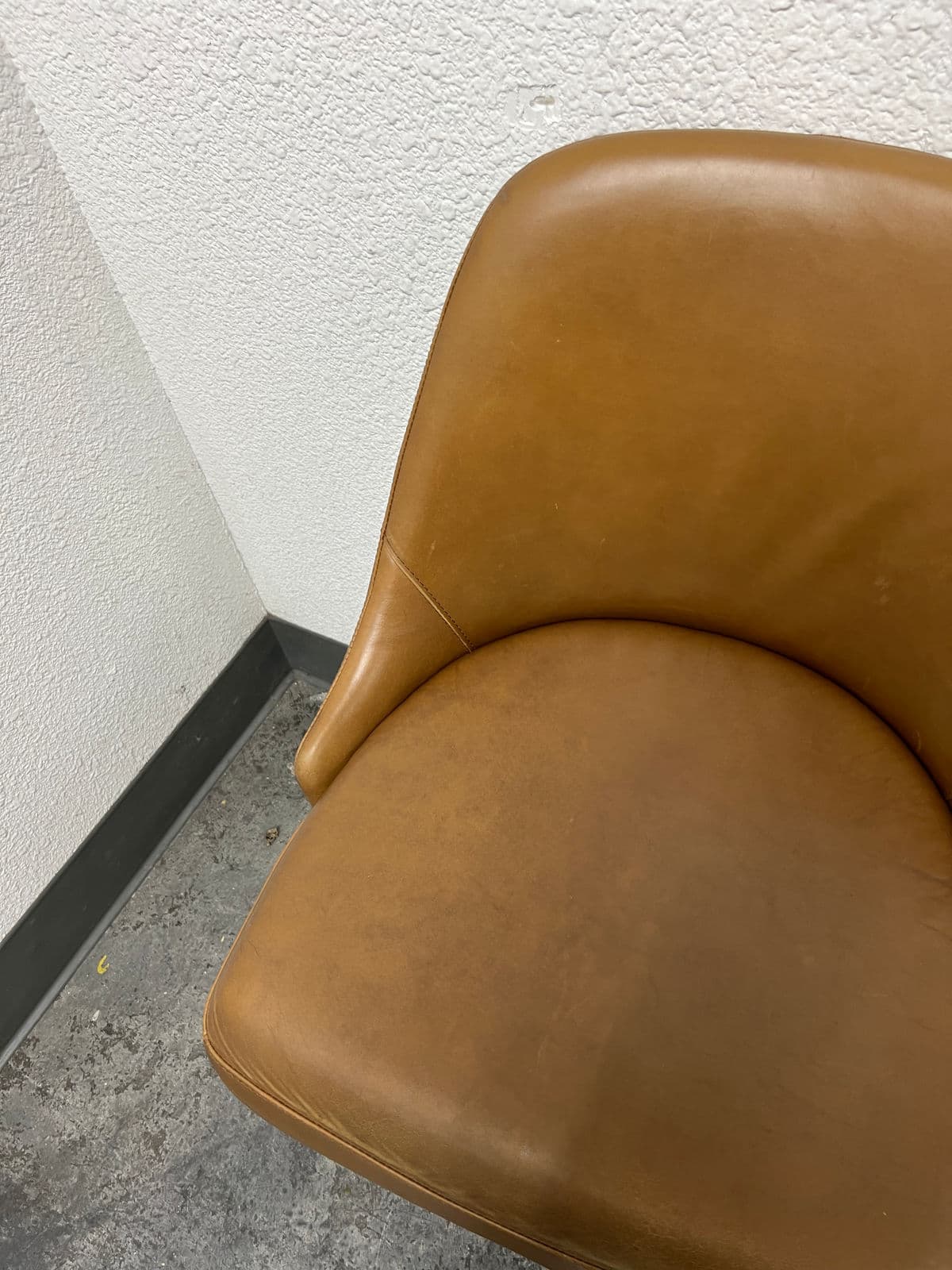 West Elm Mid Century Leather Swivel Counter Stool - Thumbnail 9