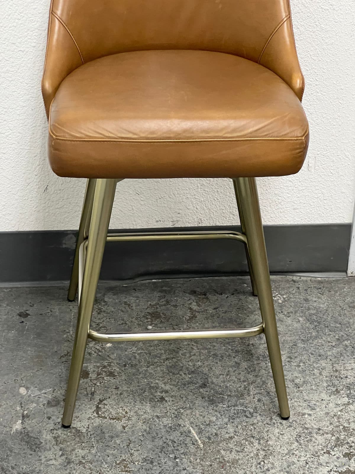 West Elm Mid Century Leather Swivel Counter Stool - Thumbnail 6