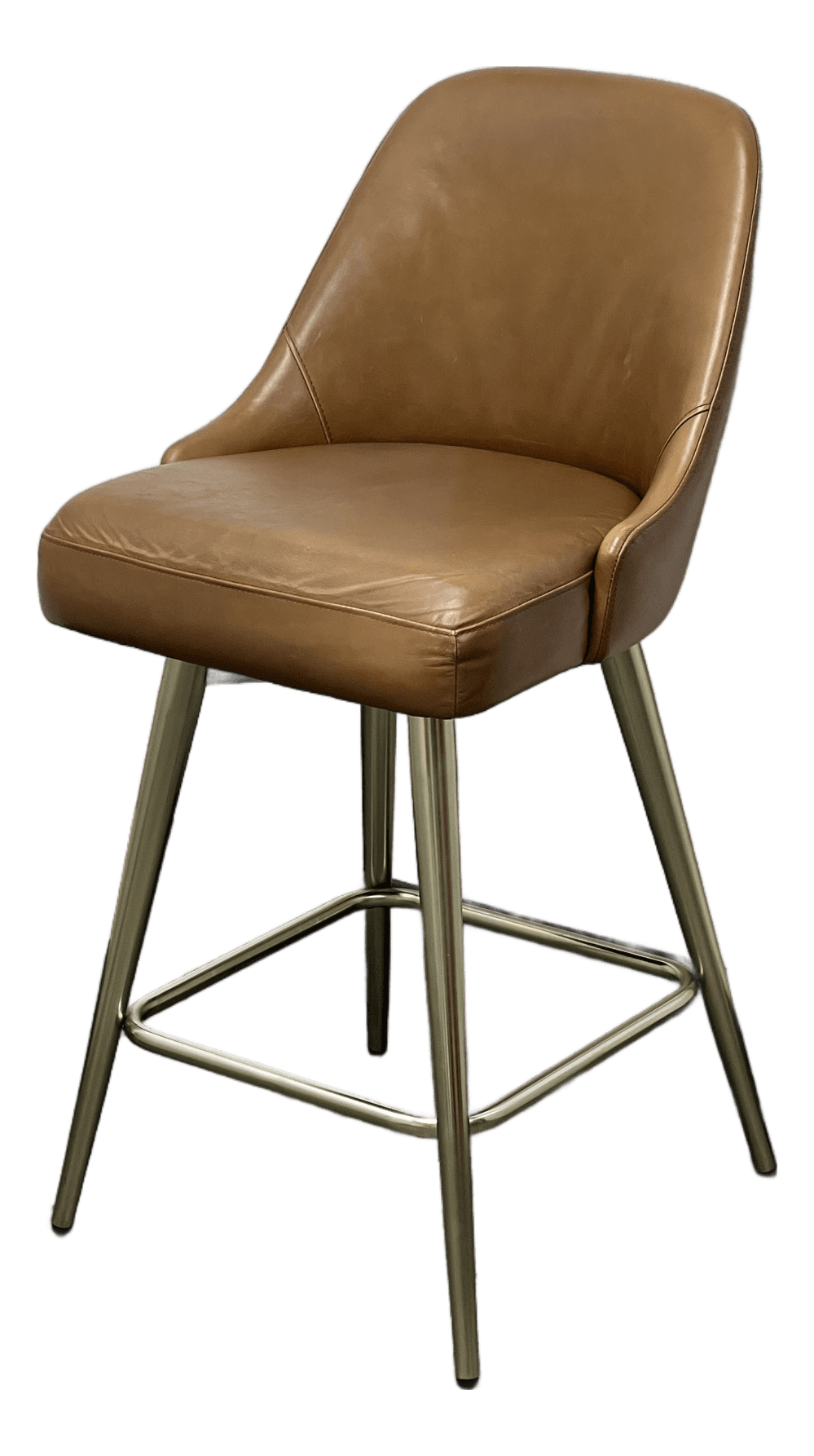 West Elm Mid Century Leather Swivel Counter Stool - Thumbnail 2