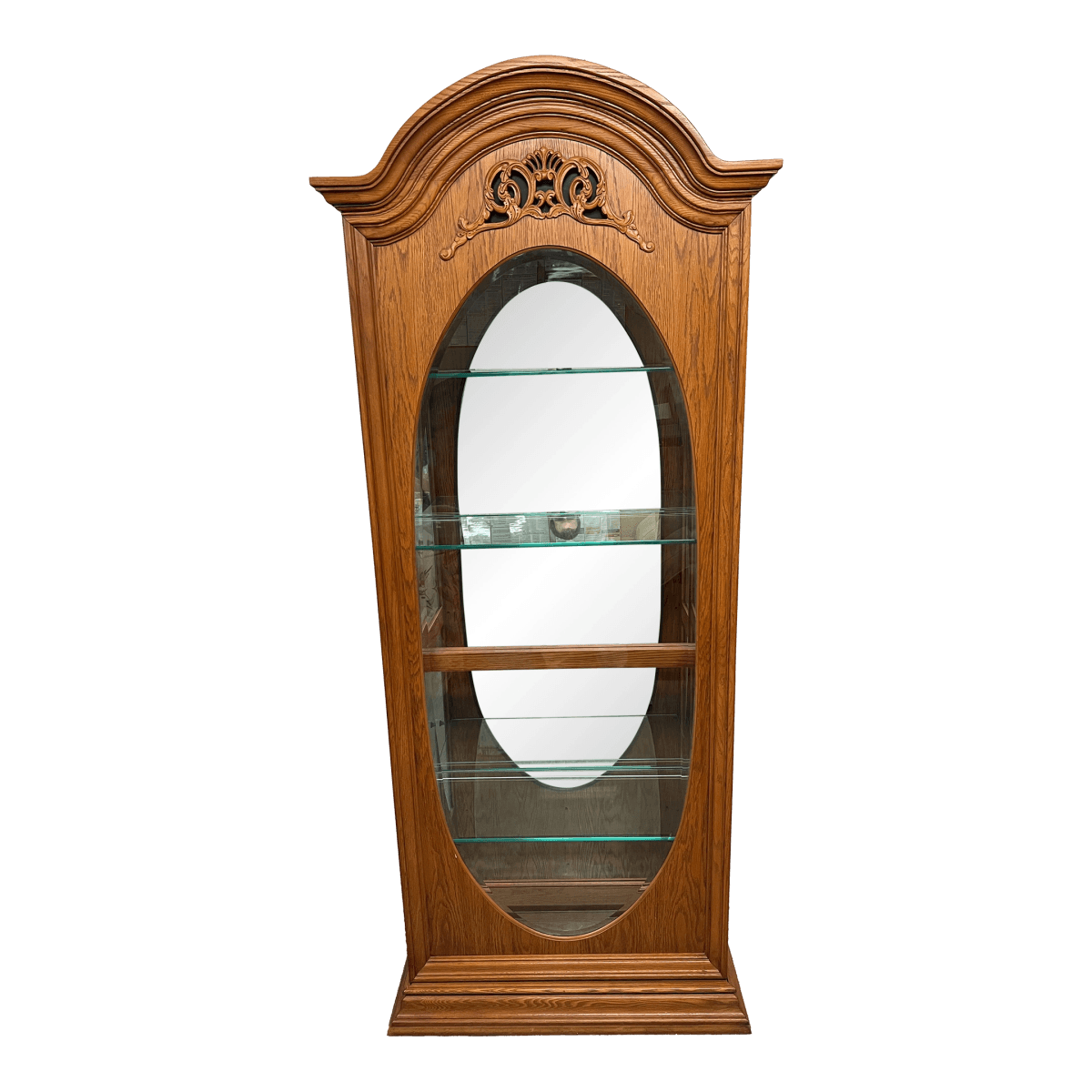 Pulaski Furniture English Oak Lighted Curio Cabinet - Thumbnail 2