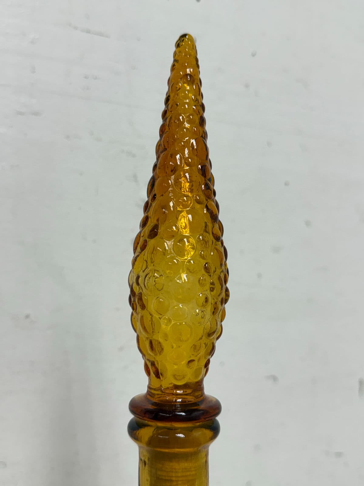 Italian Hand Blown Amber Vessel With Stopper - Thumbnail 8