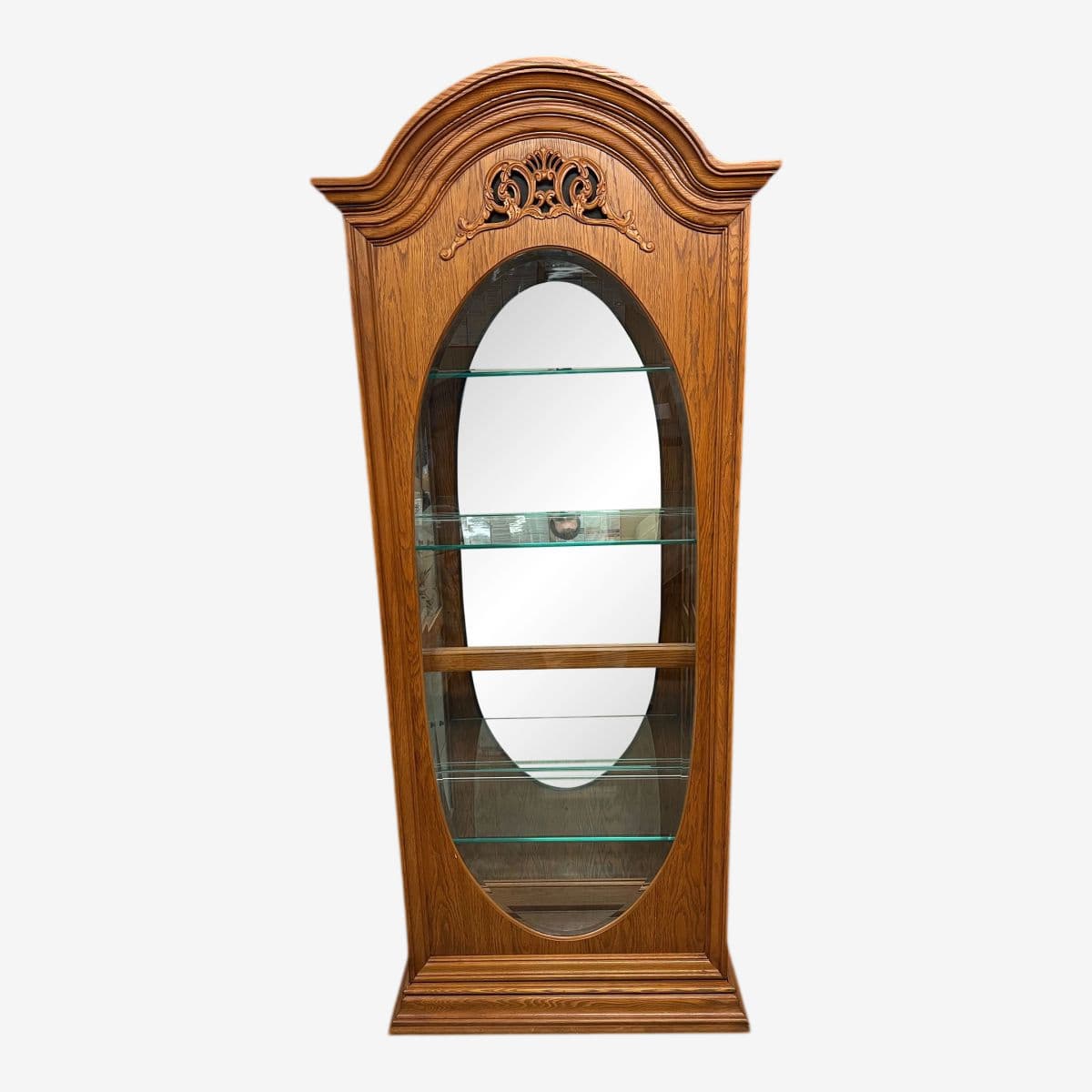 Pulaski Furniture English Oak Lighted Curio Cabinet - Image 1