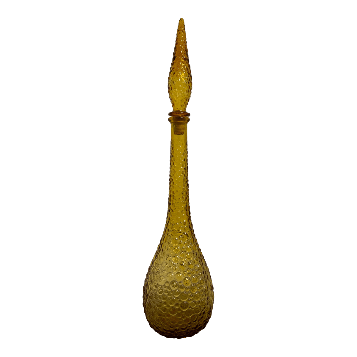 Italian Hand Blown Amber Vessel With Stopper - Thumbnail 2