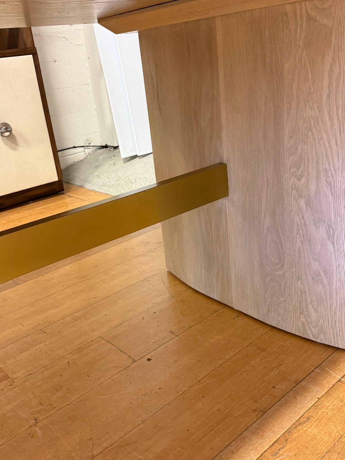 Custom Design Double Pedestal Light Oak Wood Dining Table - Thumbnail 9