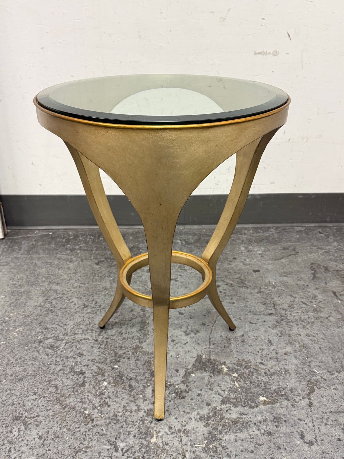 Elle Decor Shaped Metal With Brass Finish Side Table - Thumbnail 3