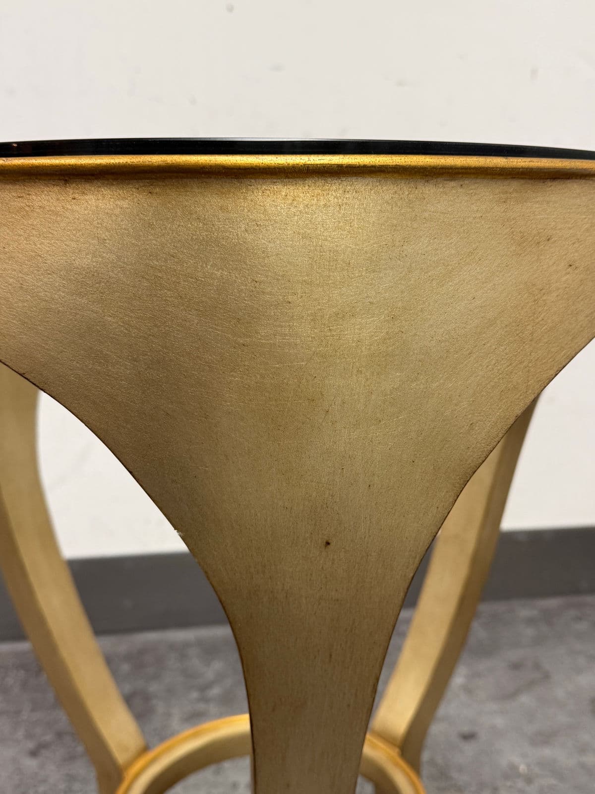 Elle Decor Shaped Metal With Brass Finish Side Table - Thumbnail 10