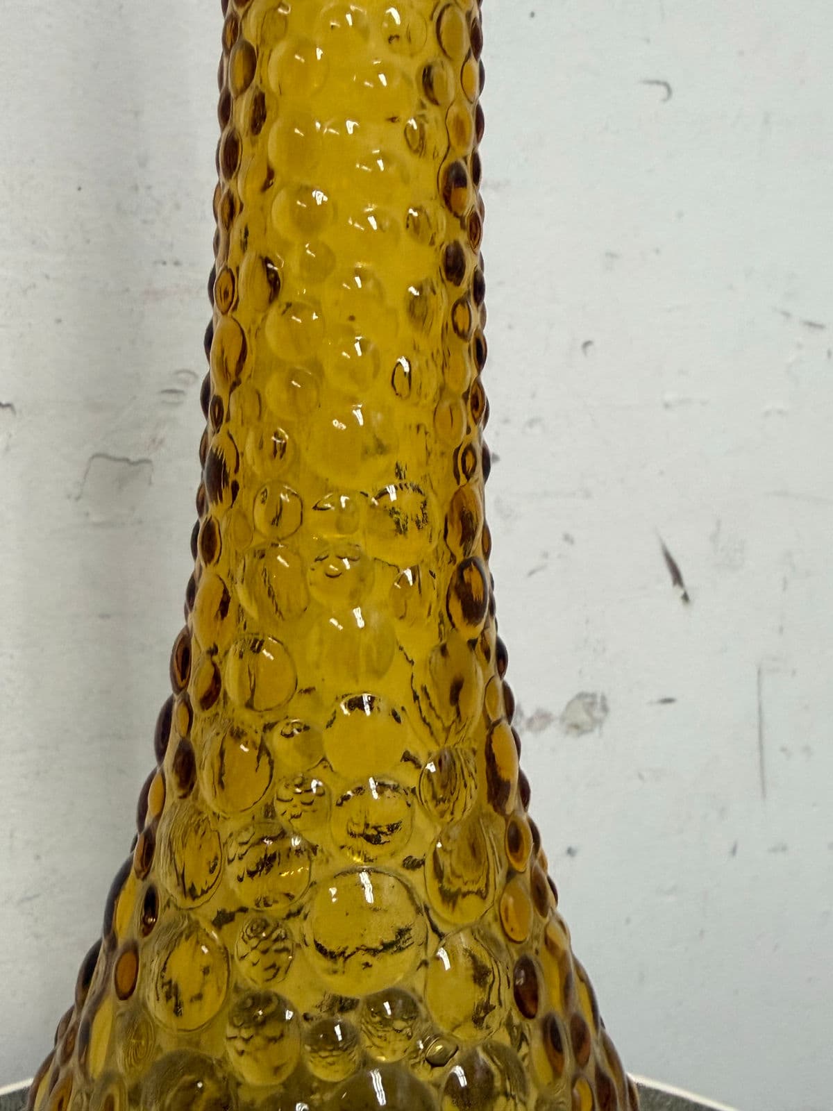 Italian Hand Blown Amber Vessel With Stopper - Thumbnail 10