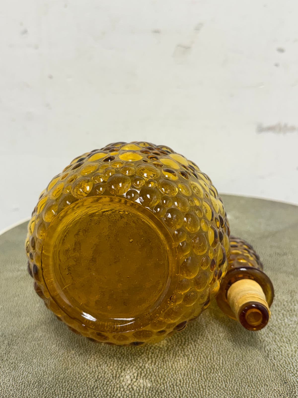 Italian Hand Blown Amber Vessel With Stopper - Thumbnail 6