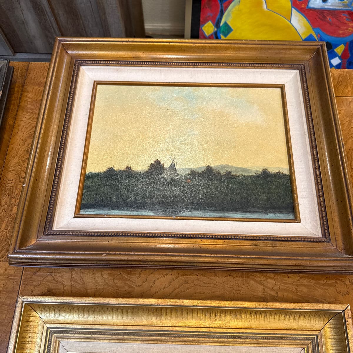 Circa 1970's James Davies Framed Landscape Series of Tee-Pee, Set of Four - Thumbnail 7