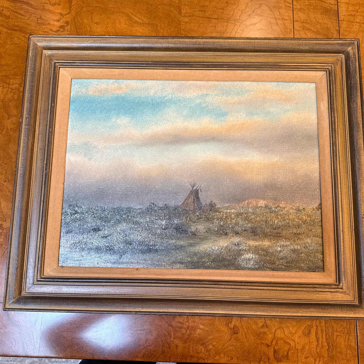 Circa 1970's James Davies Framed Landscape Series of Tee-Pee, Set of Four - Thumbnail 5