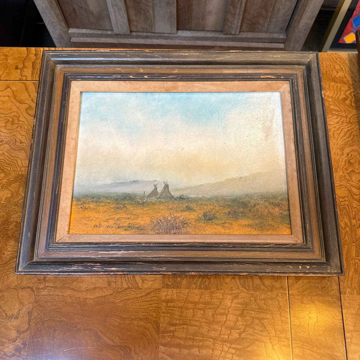 Circa 1970's James Davies Framed Landscape Series of Tee-Pee, Set of Four - Thumbnail 6