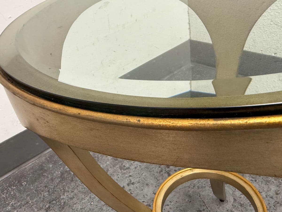 Elle Decor Shaped Metal With Brass Finish Side Table - Thumbnail 7