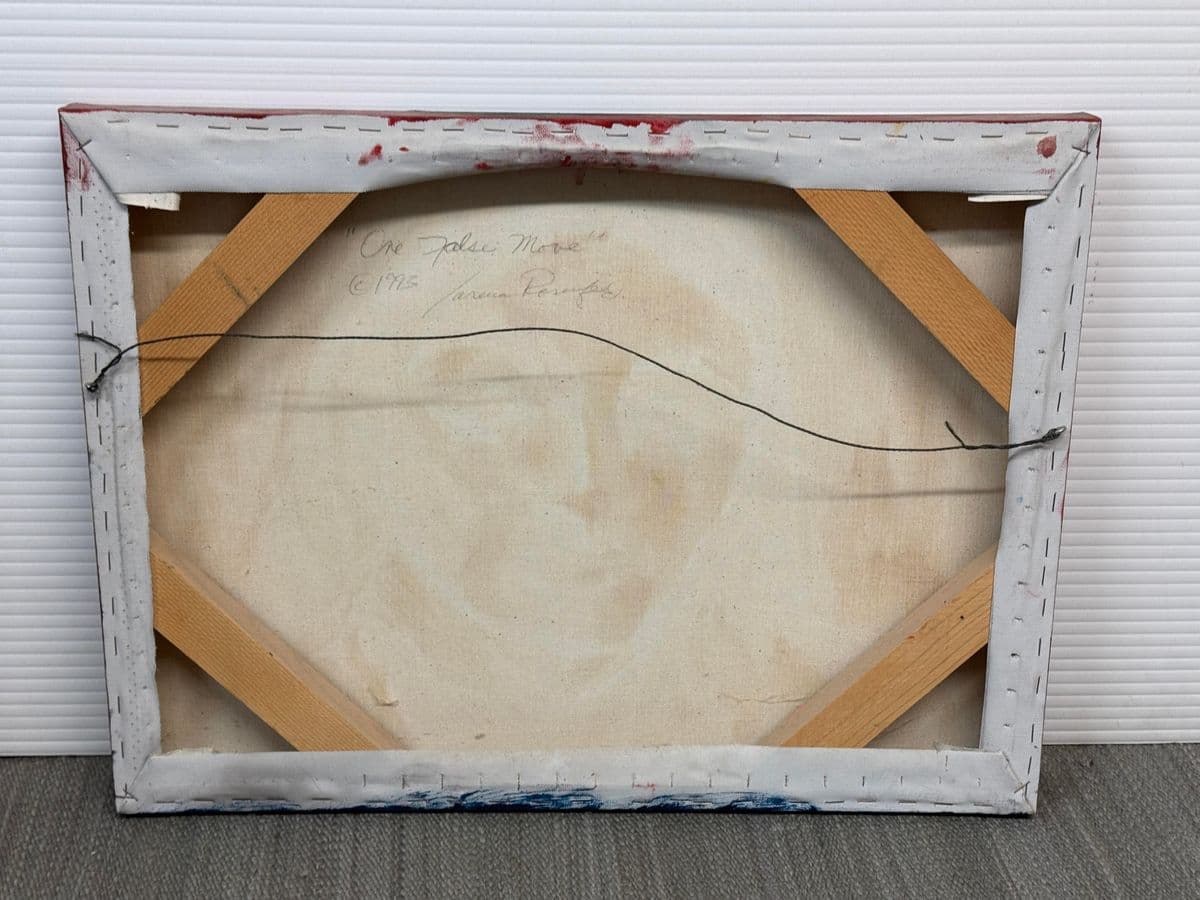Circa 1993 Sarena Rosenfeld "One False Move" Original Painting, Signed - Thumbnail 12