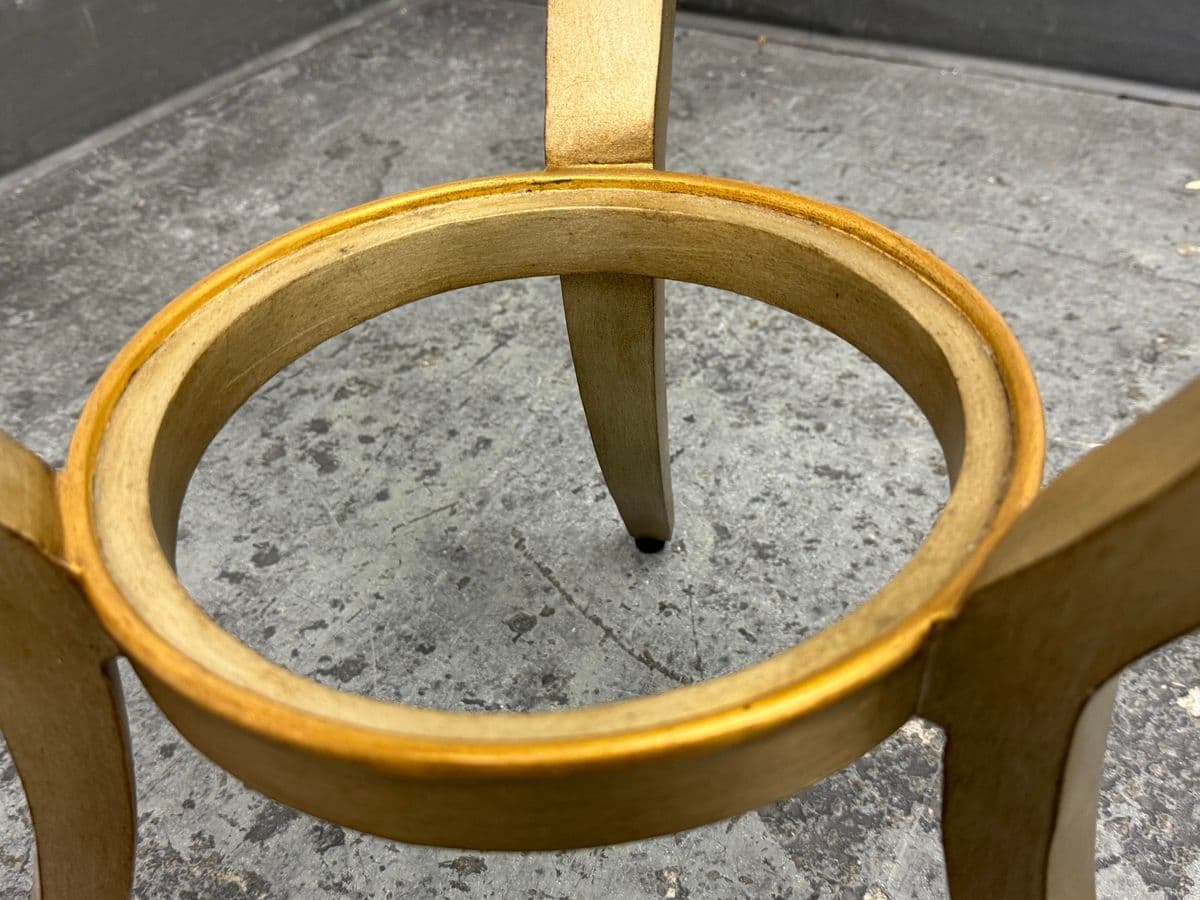 Elle Decor Shaped Metal With Brass Finish Side Table - Thumbnail 13