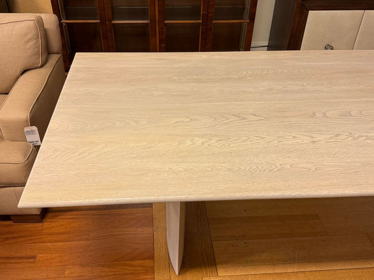 Custom Design Double Pedestal Light Oak Wood Dining Table - Thumbnail 10