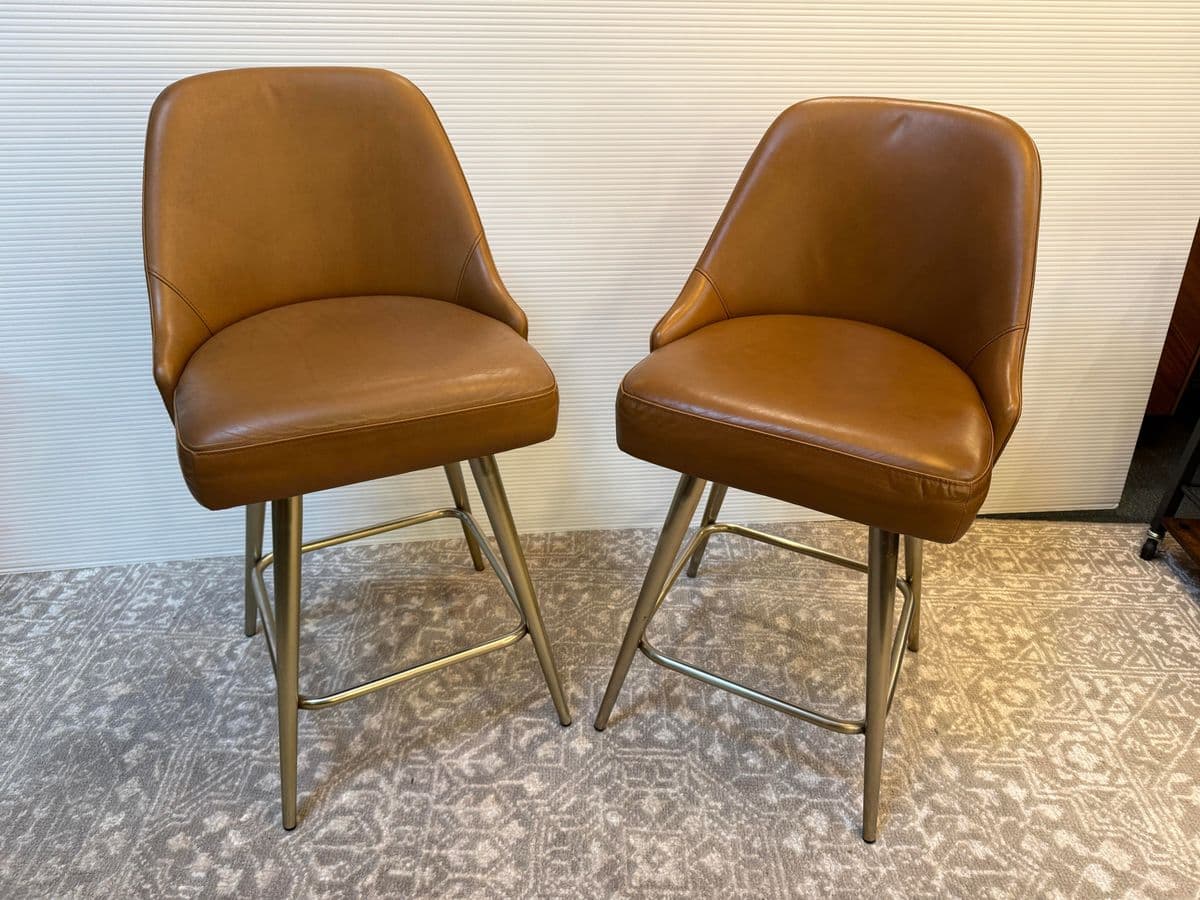 West Elm Mid Century Swivel Counter Stools, Pair - Thumbnail 4