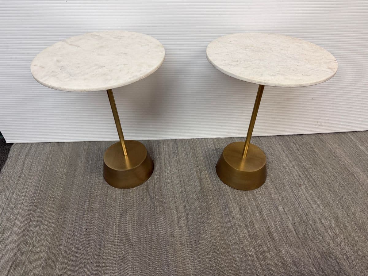 Steelcase for West Elm Maisi Marble + Brass Side Table - Thumbnail 13