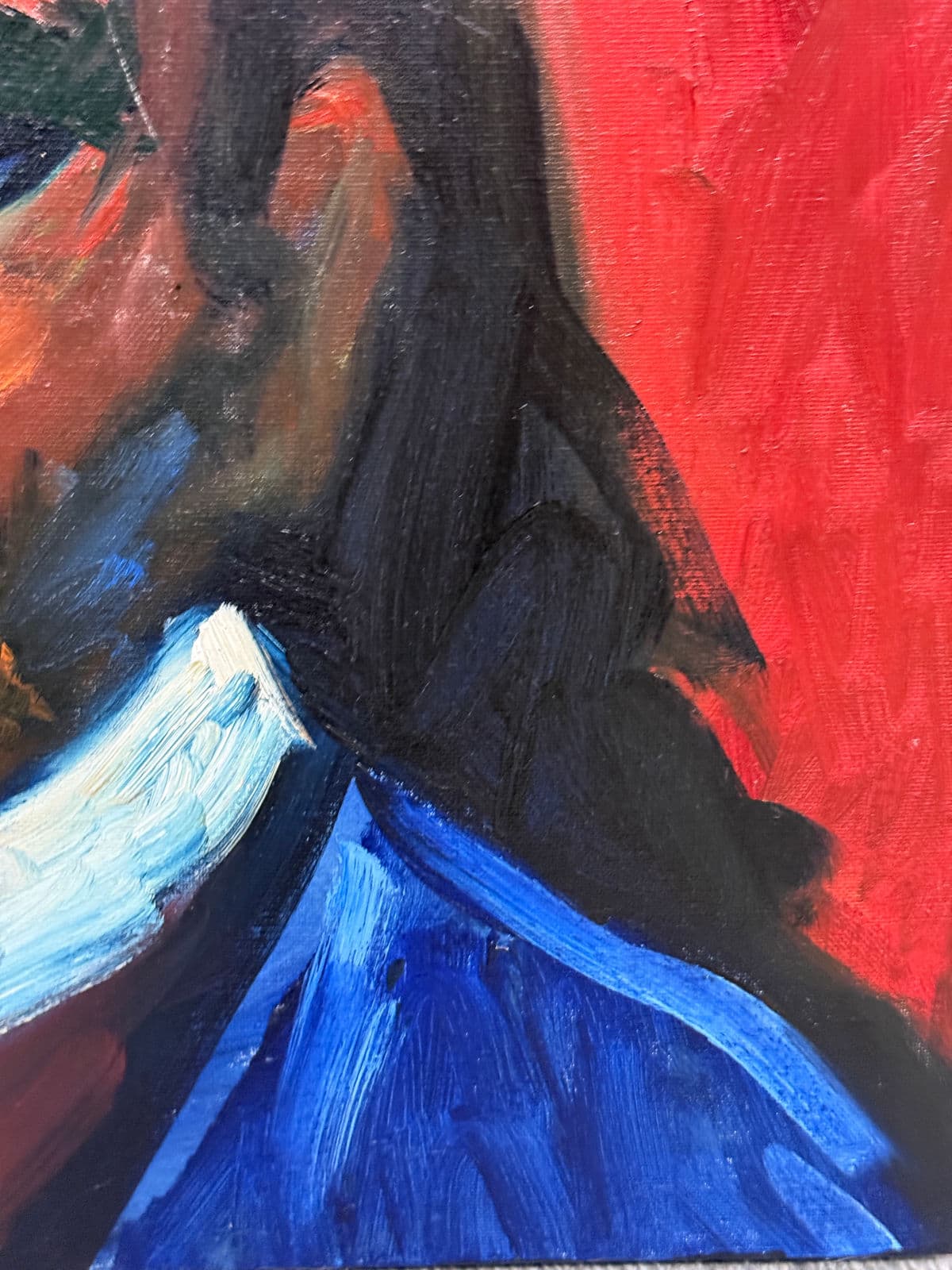 Circa 1993 Sarena Rosenfeld "One False Move" Original Painting, Signed - Thumbnail 11