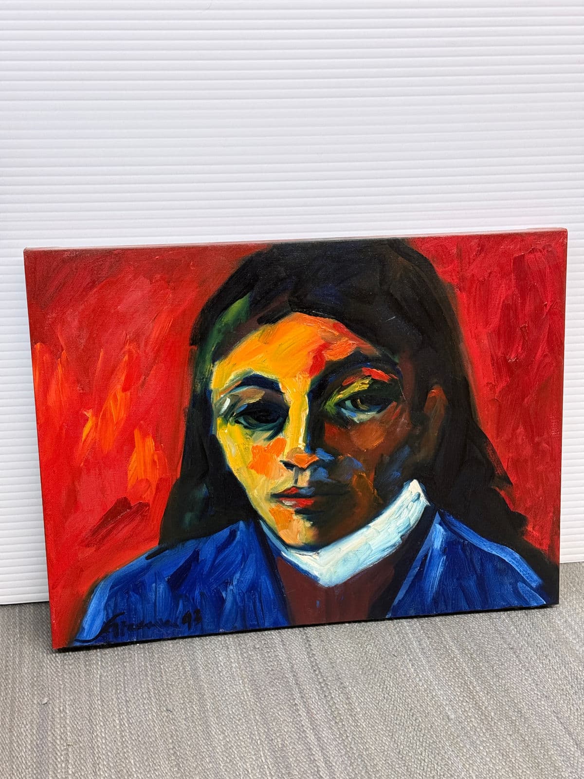 Circa 1993 Sarena Rosenfeld "One False Move" Original Painting, Signed - Thumbnail 4