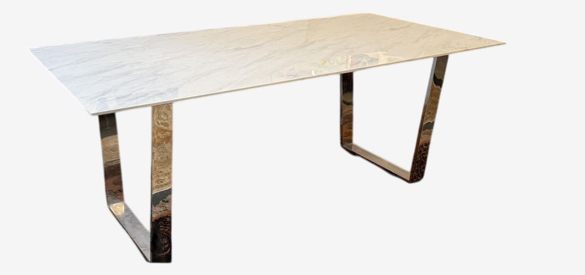 Modern Italian Faux Marble Dining Table - Image 1