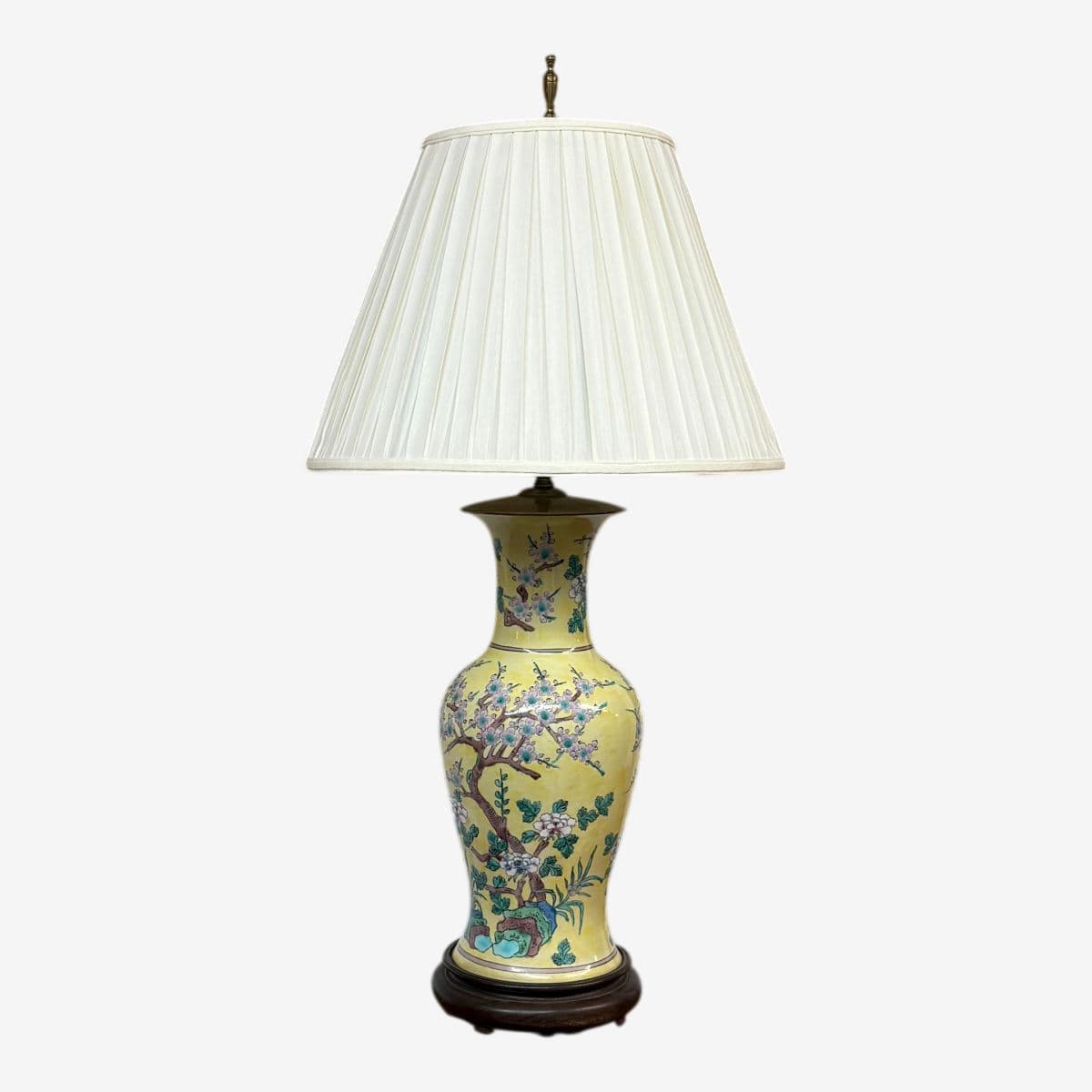 Vintage Chinoiserie Cherry Blossom Table Lamp - Image 1