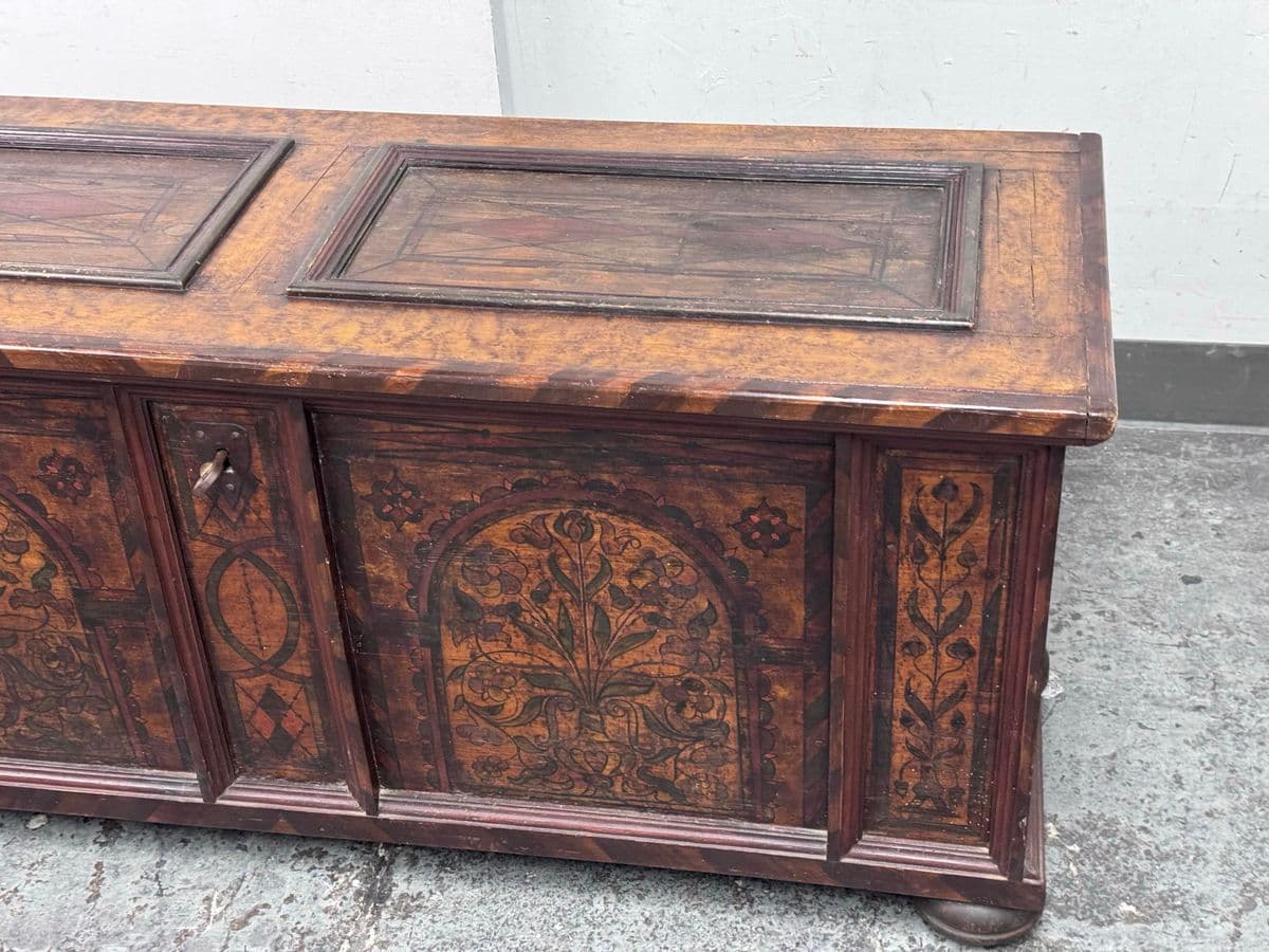 19th Century Austrian Wood Dowry Chest Trunk - Thumbnail 12