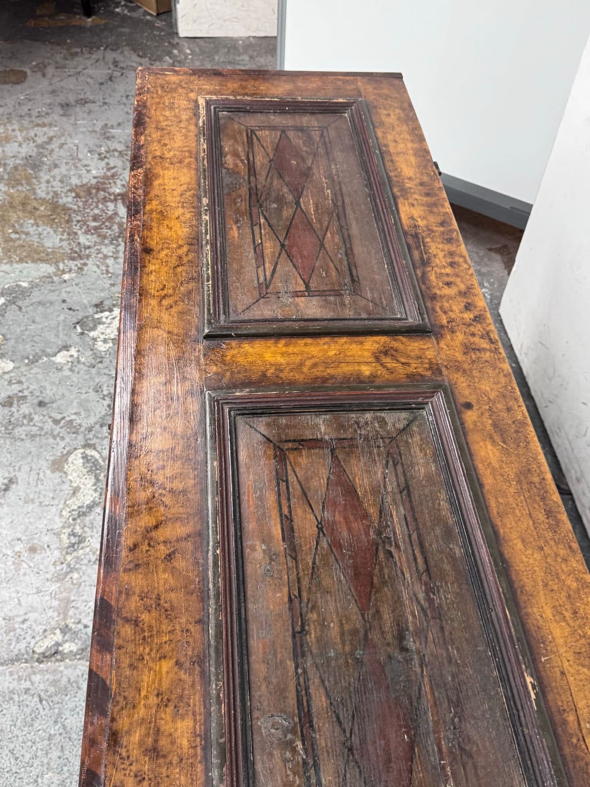 19th Century Austrian Wood Dowry Chest Trunk - Thumbnail 3