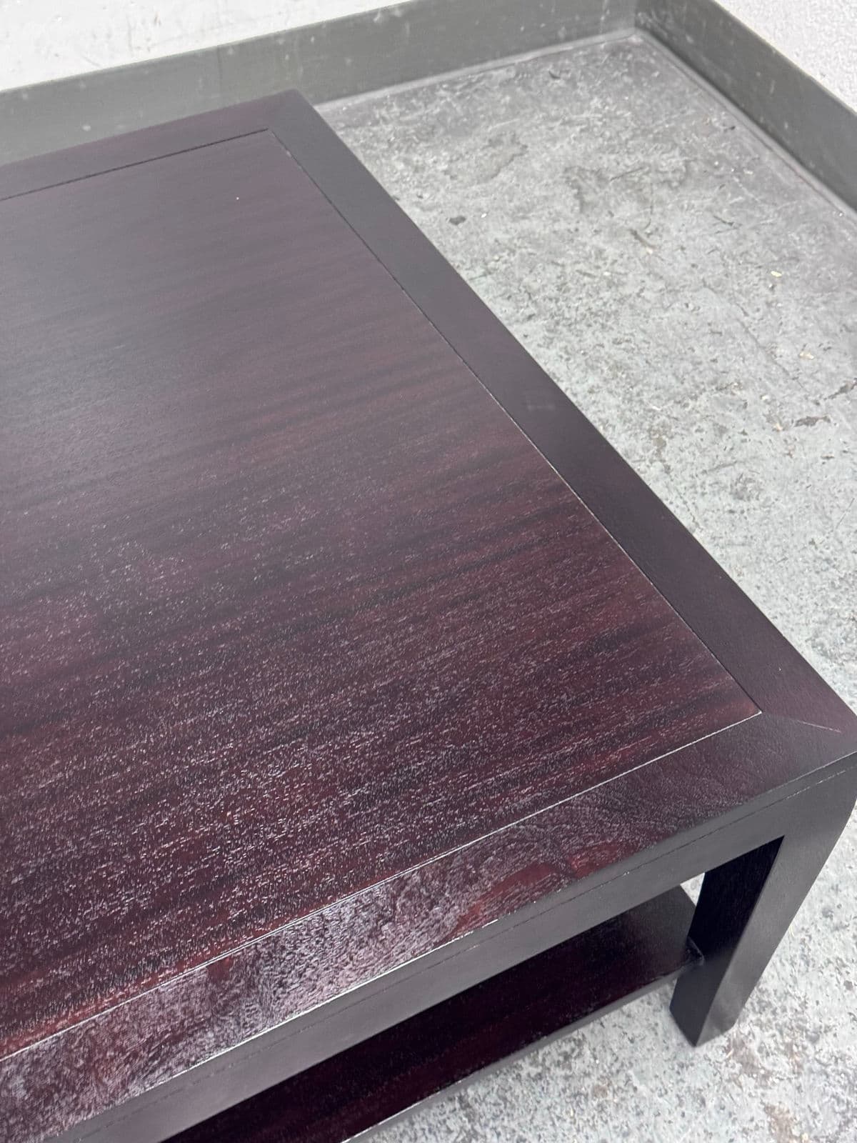 Custom Design Mahogany Finish Coffee Table - Thumbnail 4