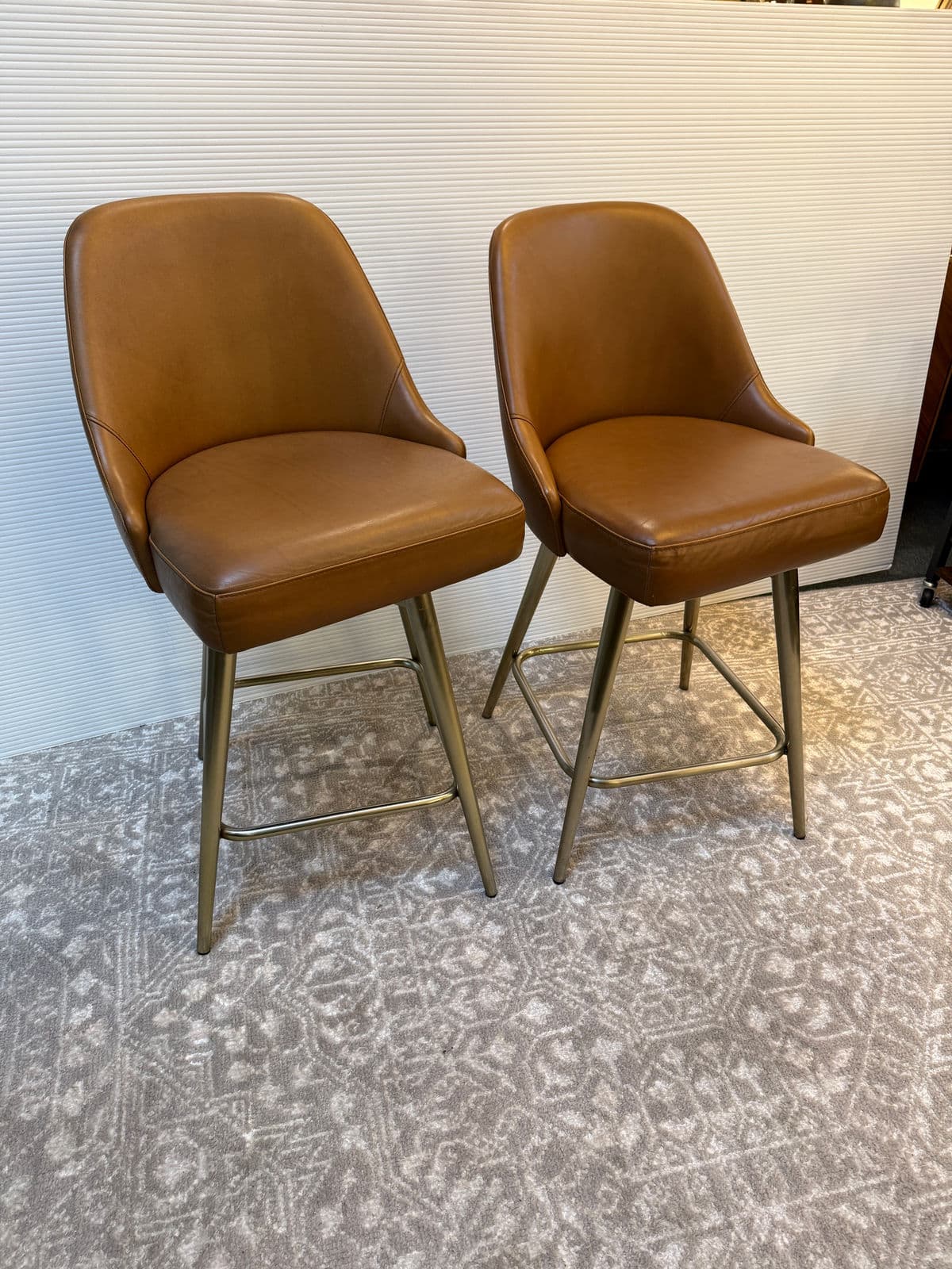 West Elm Mid Century Swivel Counter Stools, Pair - Thumbnail 3
